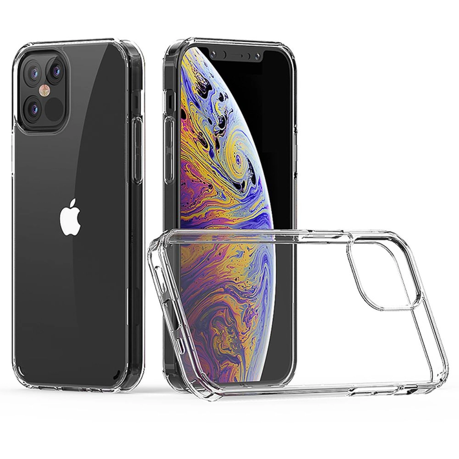 Clear Shock-Resistant Screen Protector + Back Protector for iPhone 12/12Pro