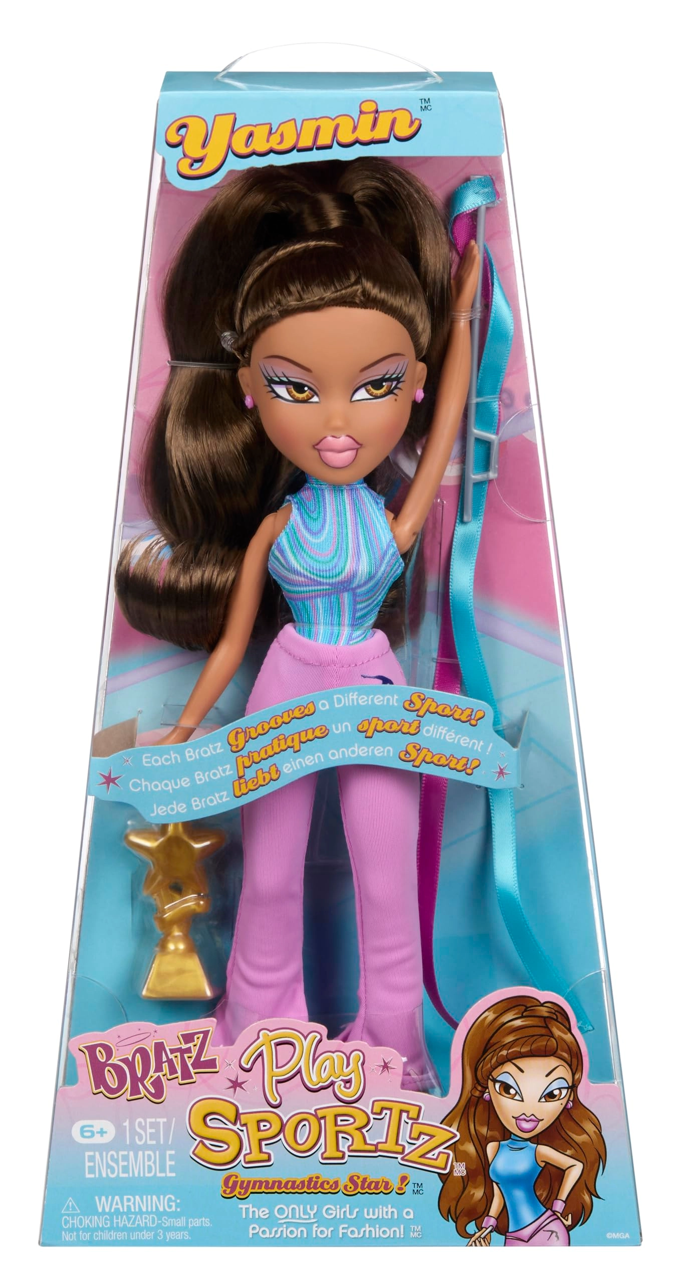 MGA Entertainment Yasmin Fashion Doll - Play Sportz Gymnastics 11.5 inches Ages 3+