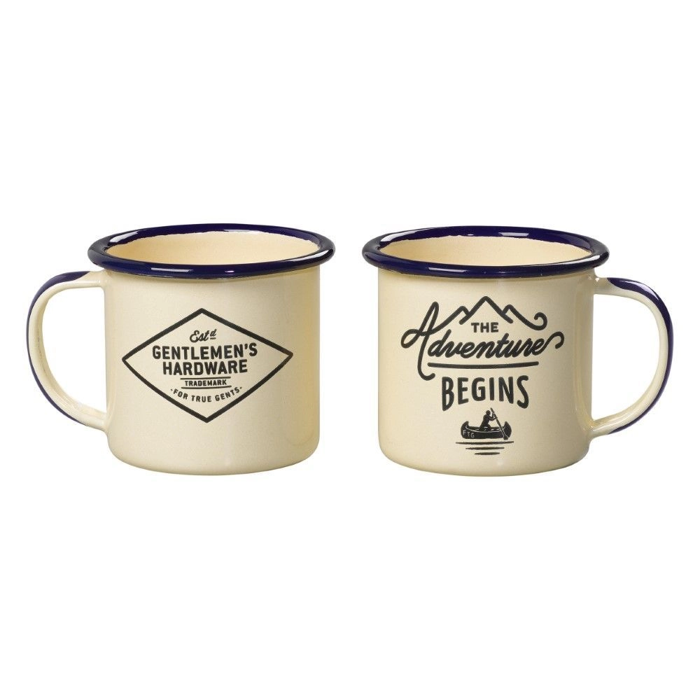 GENTLEMEN'S HARDWARE Enamel Espresso Cup - 2 pcs - The Adventure Begins - 150 ml