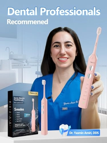 Sonic Electric Toothbrush - 3 Intensity Levels 5 Modes 40000 VPM