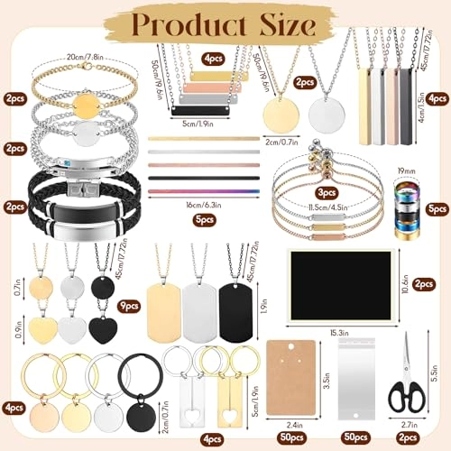 99 Pcs Laser Engraving Materials - 46 Jewelry Engraving Accessories for Laser Engraver