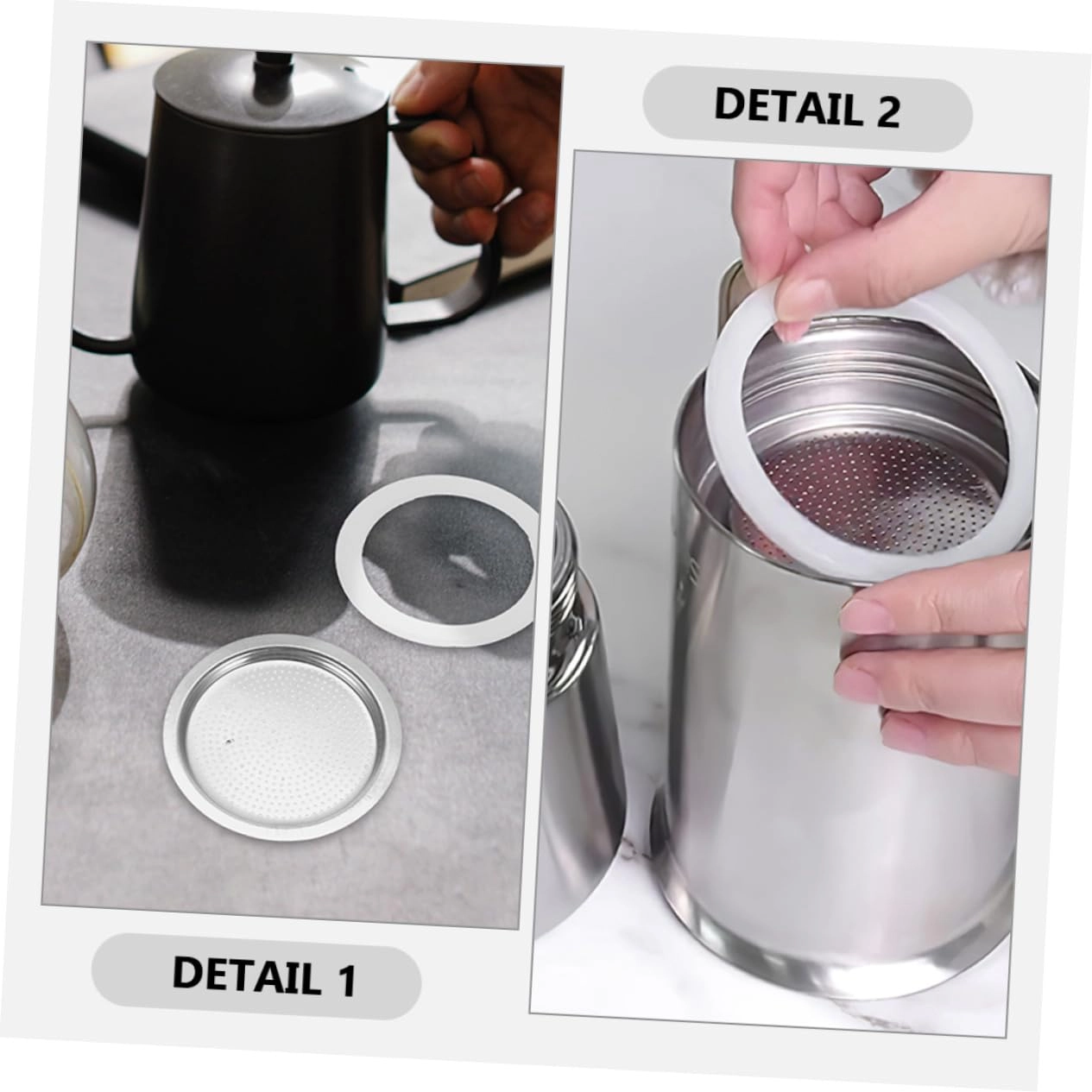 Coffee Pot Gasket - 6.40X5.00X0.20cm + Filter