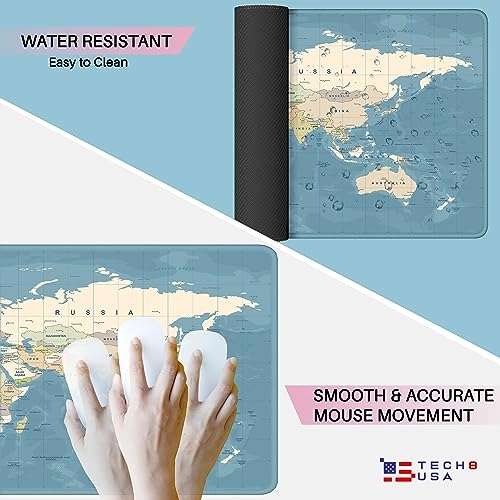 World Map XL Mouse Pad Black - 78.74x30.48 cm