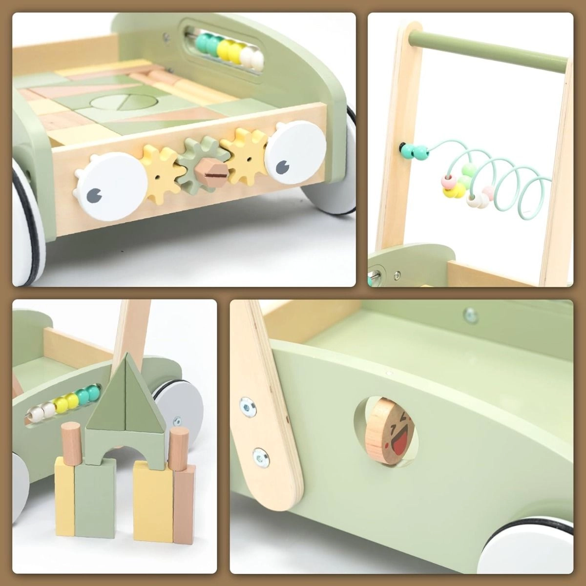 Enzo Wooden Baby Walker - 5-in-1 Activity Center