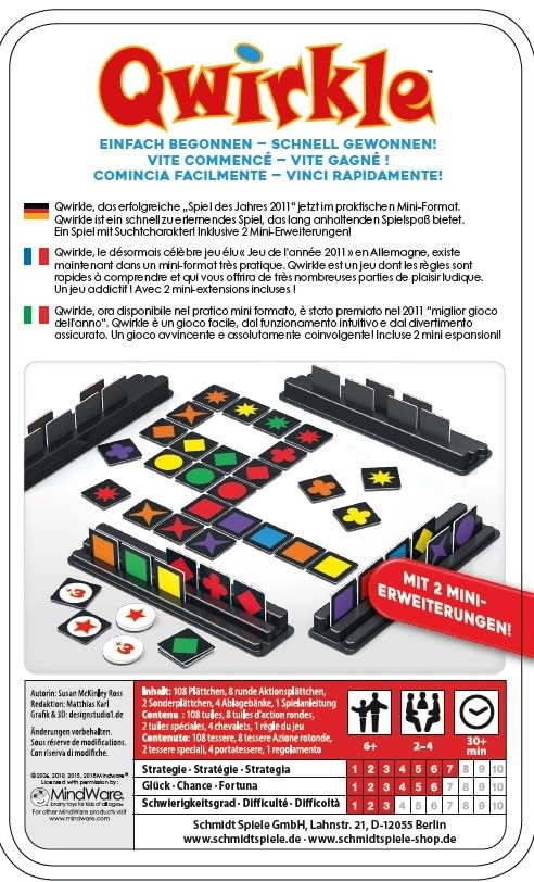 Qwirkle: Travel Game (French, German)