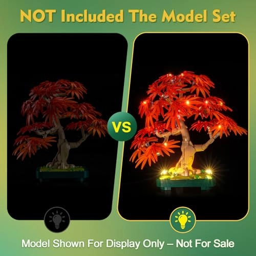 Light Kit Compatible with LEGO 10348 Japanese Red Maple Bonsai Tree - 10 light sources USB Powered