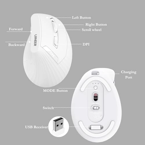 Vertical Wireless Mouse - Bluetooth