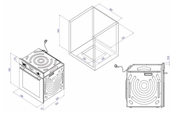 METRO INOX OVE6016020 60cm Built-In Gas Oven