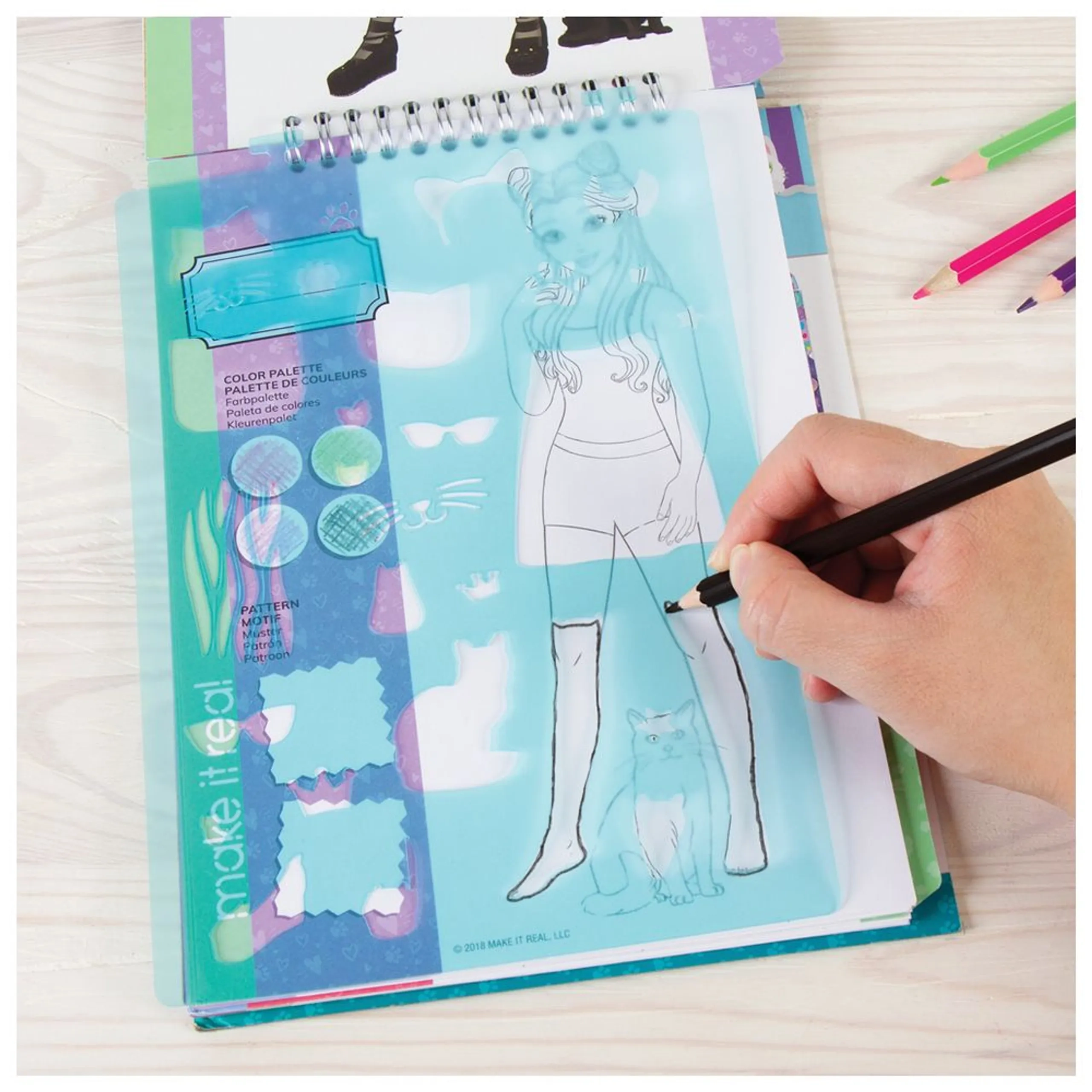 Pretty Kitty Fashion Design Sketchbook Kit - 6+ years
