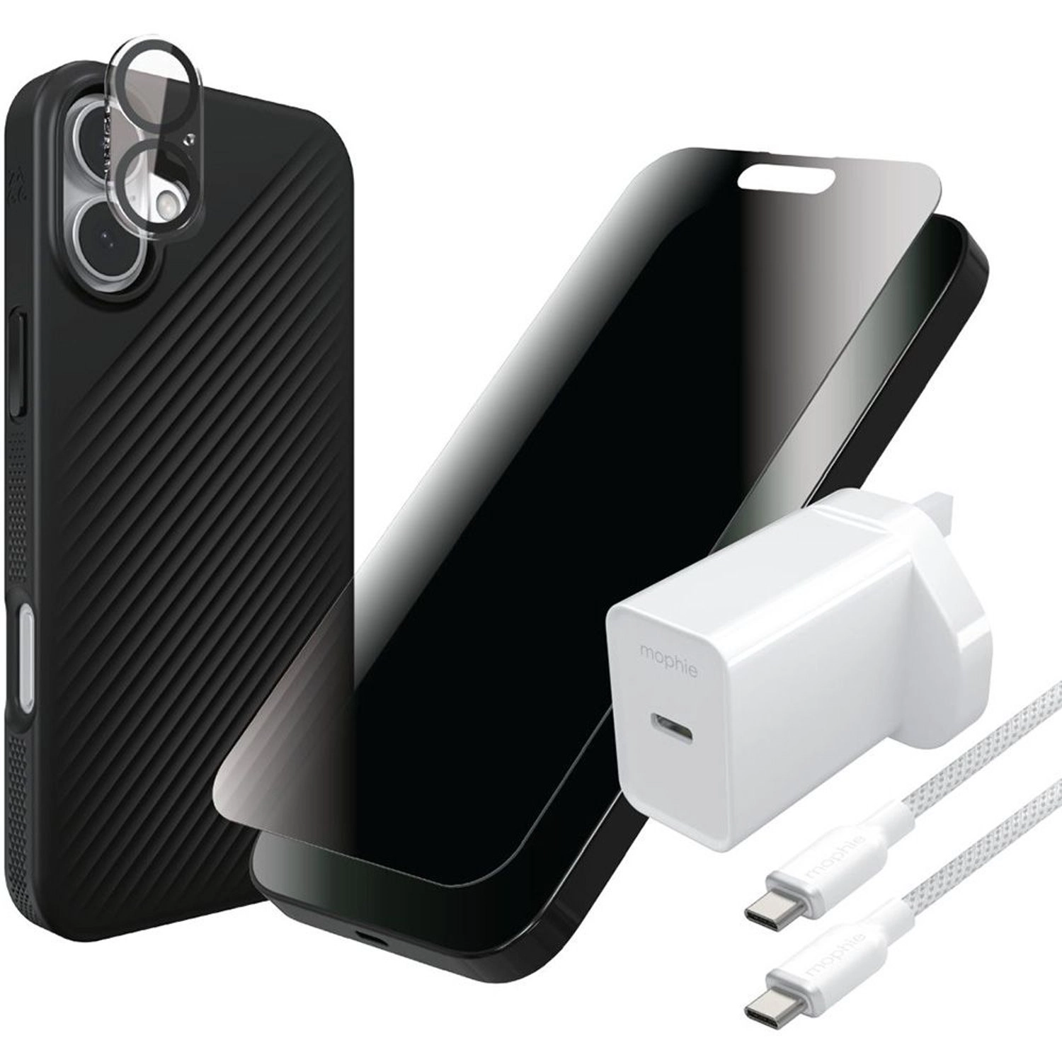 ZAGG Privacy Screen Protector for iPhone 16 Plus Bundle