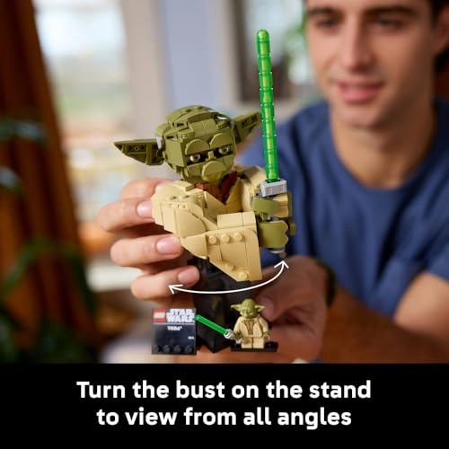 Star Wars Yoda Bust (75438) - Display Model Kit with Green Lightsaber