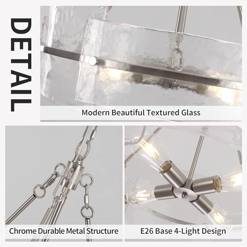 Modern Glass Dining Room Chandelier - 59"