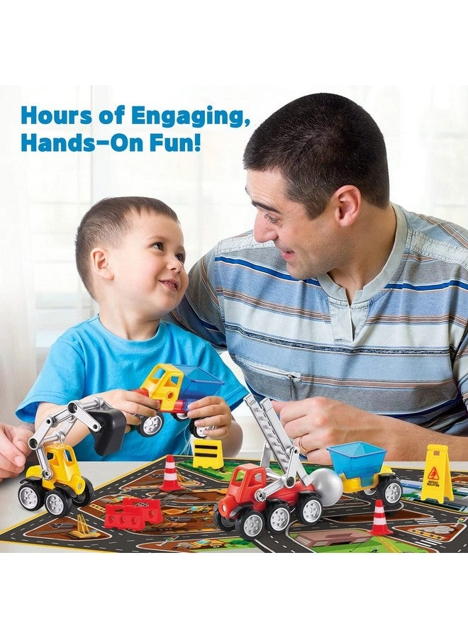 Cars Magnetic Blocks - 72 pcs Play Mat Road Signs