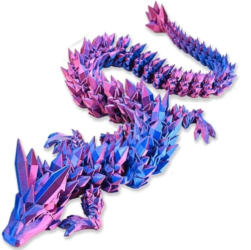 3D Printed Dragon - 27" Articulated Crystal