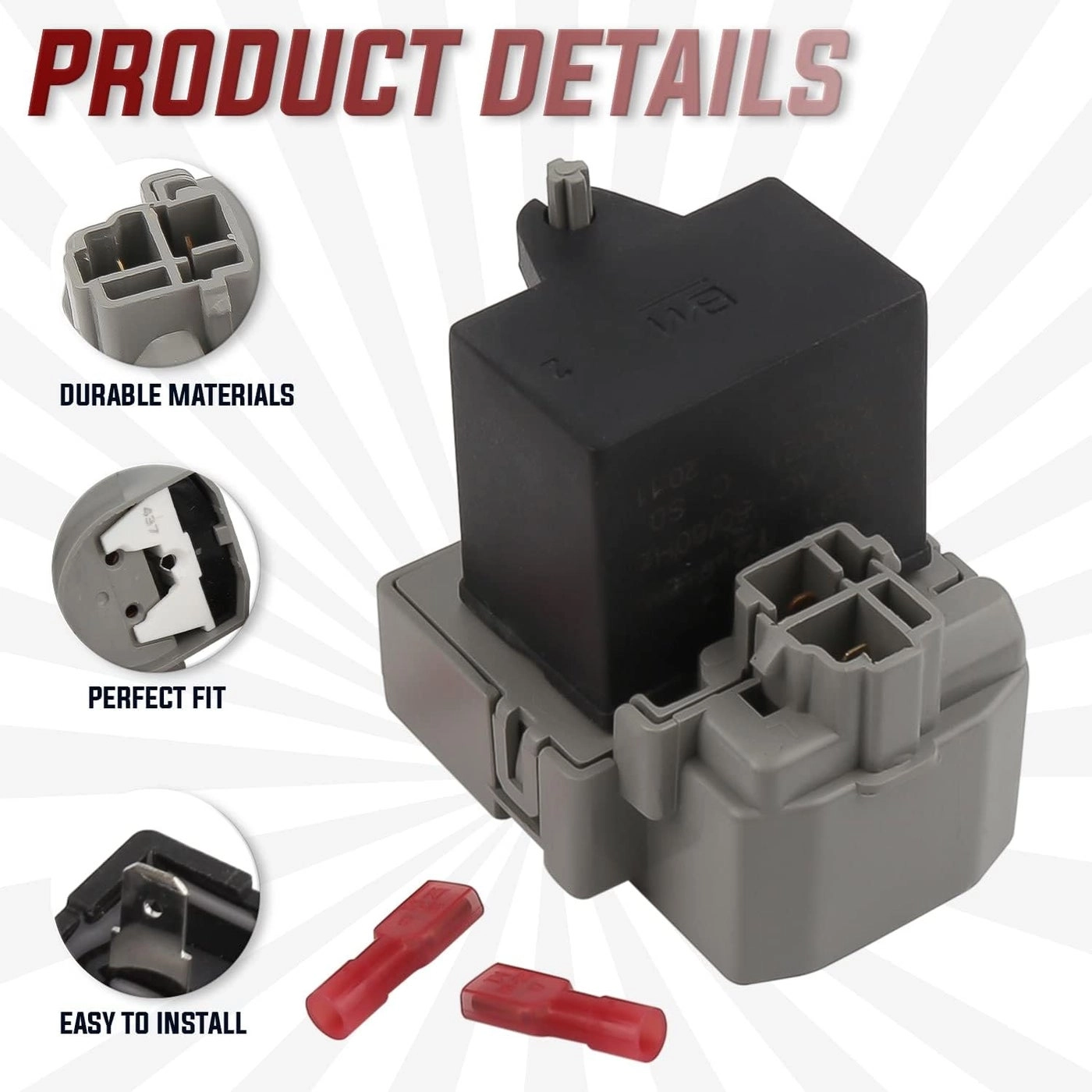 Overload and Start Relay - Compatible with Whirlpool Kenmore Refrigerators + Compressor Run Capacitor