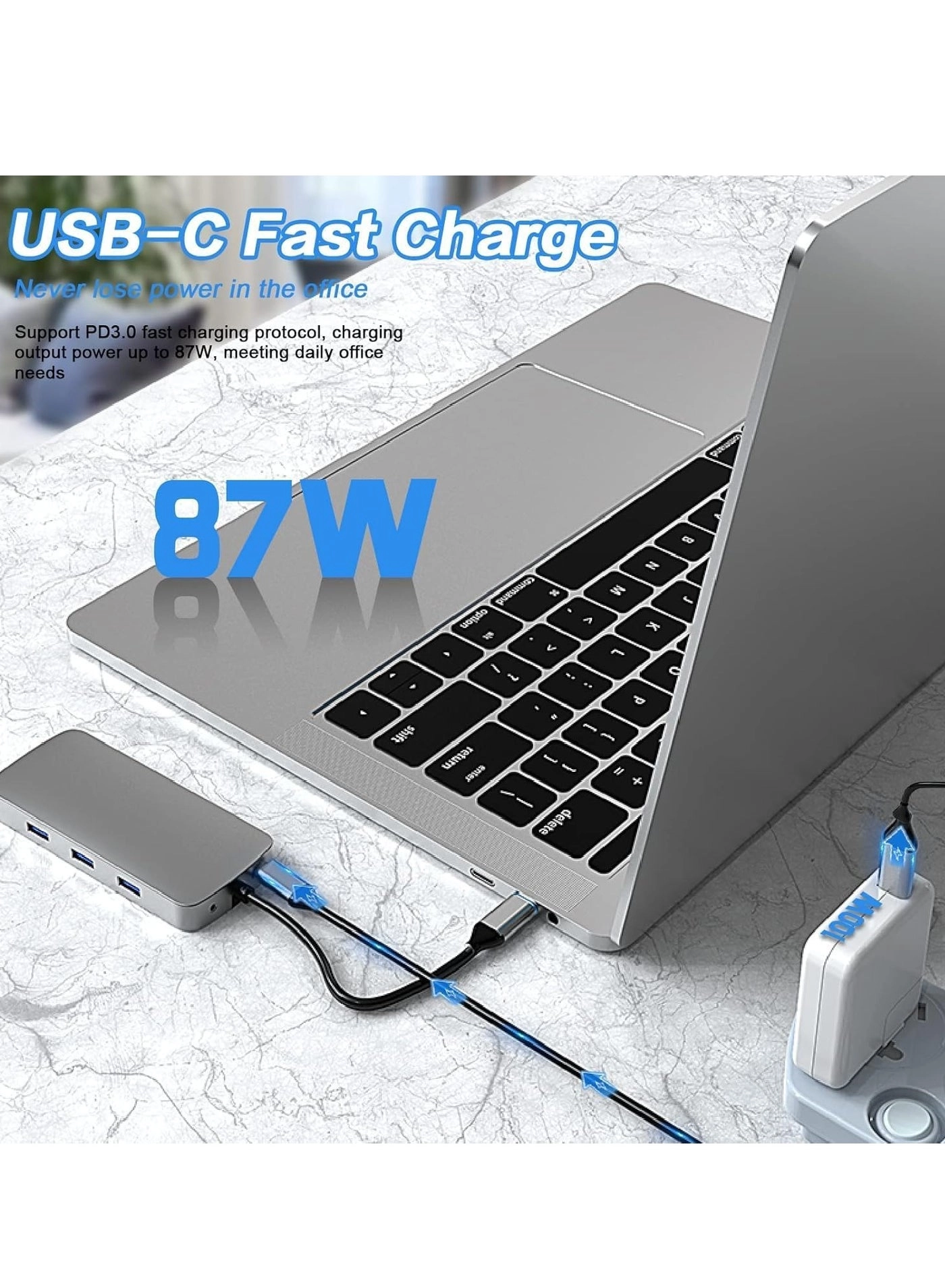 10-in-1 USB C Hub Docking Station - USB C MacBook Pro, Type C Laptops & Devices