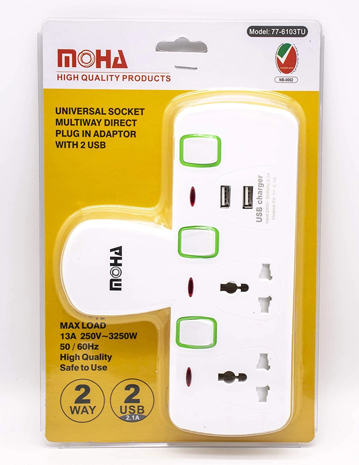 Divine Plus Trading LLC Multiway Direct Plug In Adaptor - 3250W