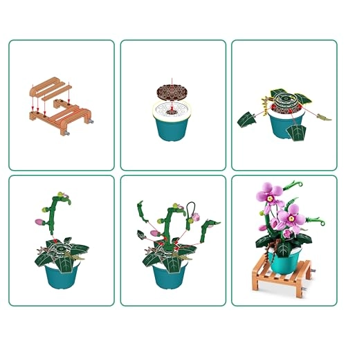 Garden Pot Plants Building Bricks Collection - Phalaenopsis 233 pcs