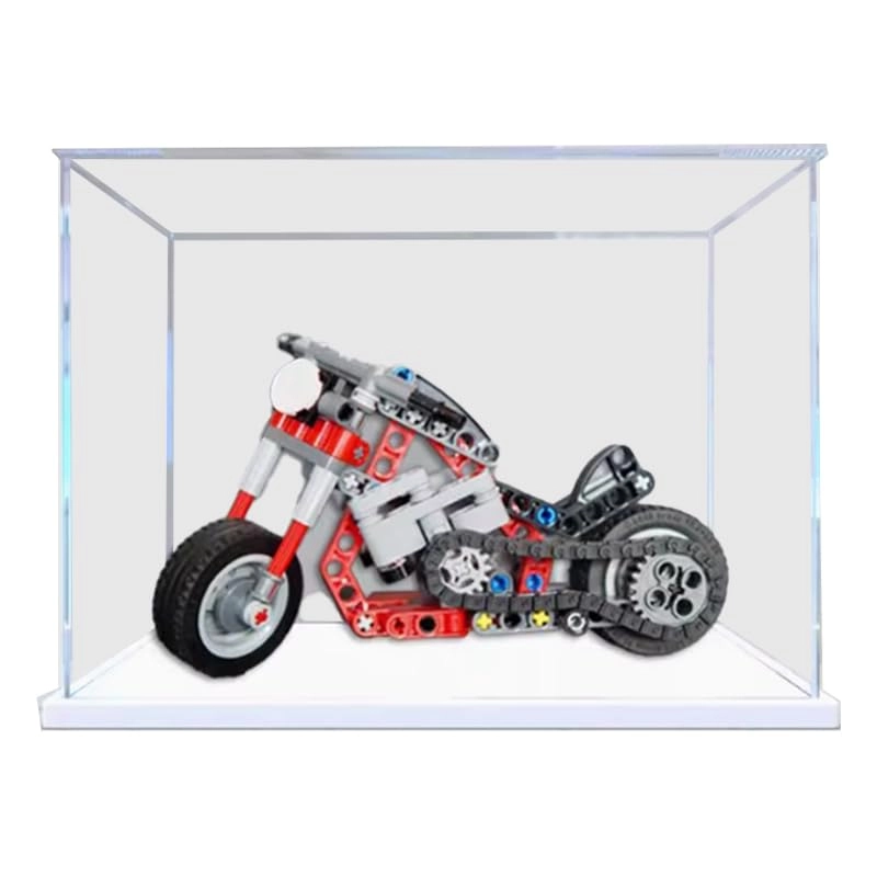 Clear Acrylic Display Case (42132) - Wood Bottom+top Light 20x10x15cm