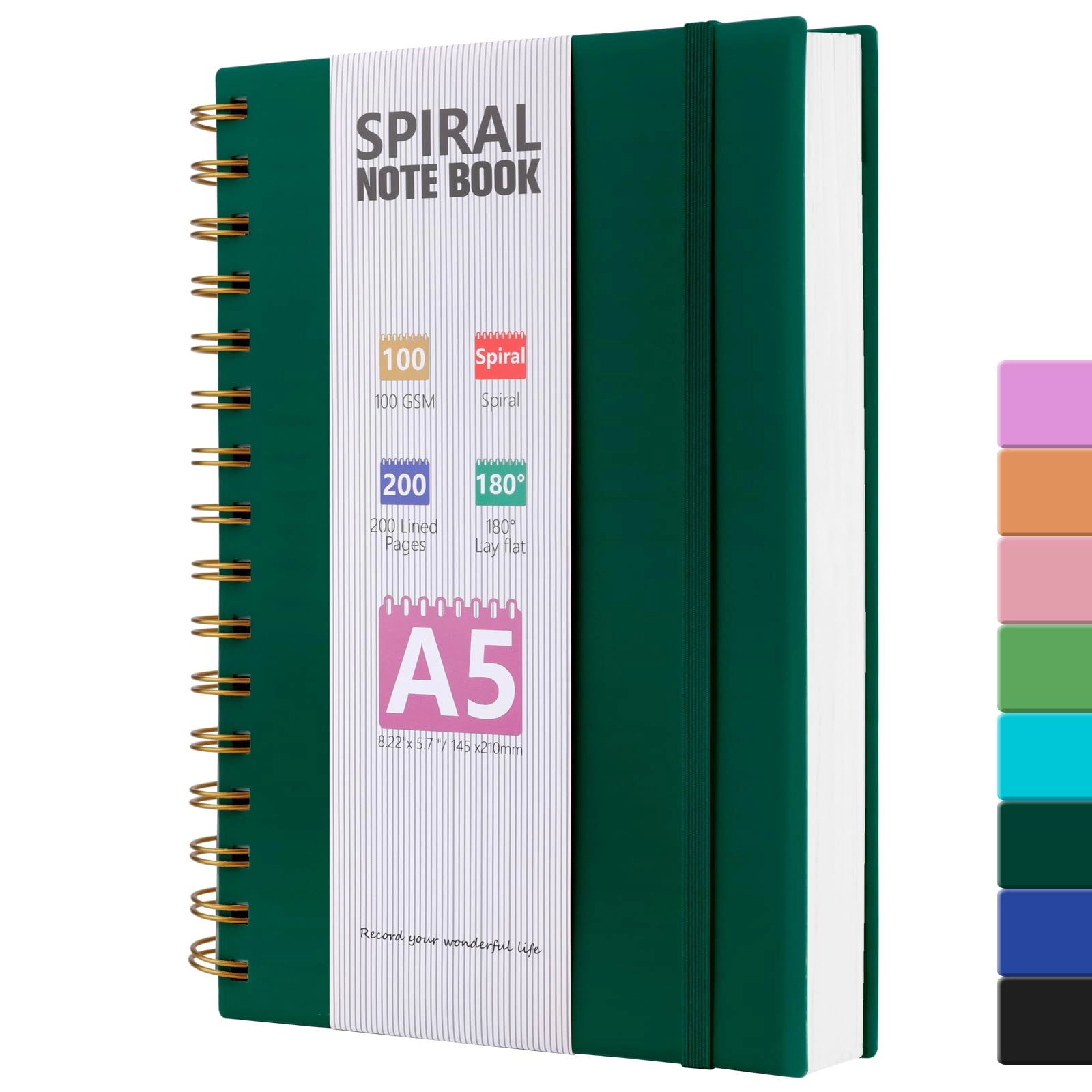 Journal Notebook A5 Spiral - Lined 200 Pages