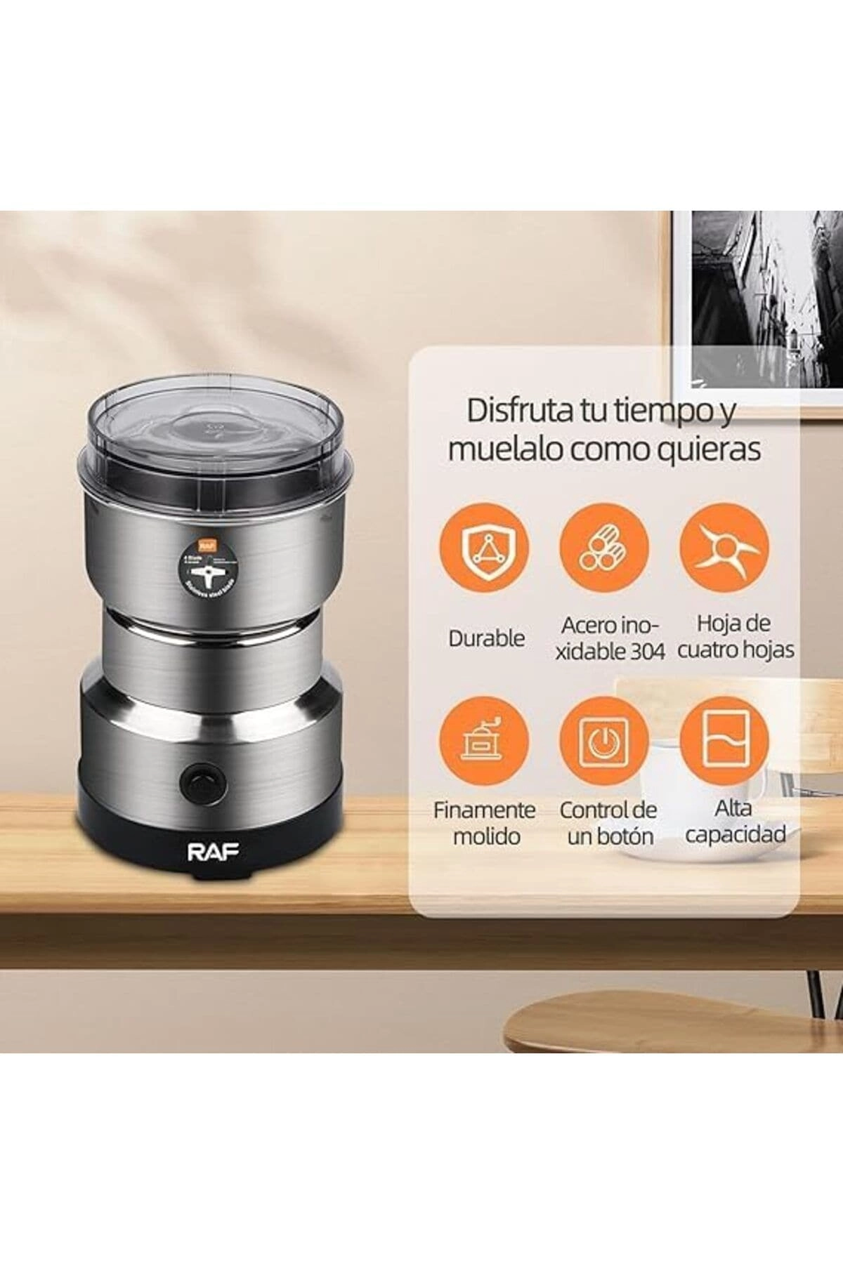 Electric Coffee & Grain Grinder - Portable 304 Stainless Steel