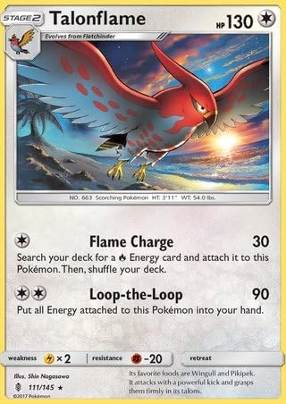 Pokémon Pokemon Talonflame 111/145 - English 1pcs + Toploader