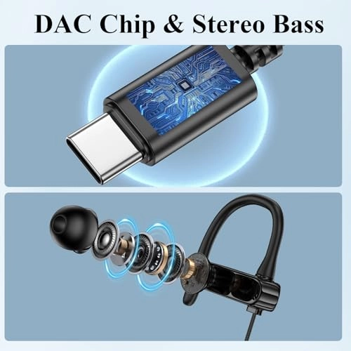 USB C Headphones - Wired Earbud