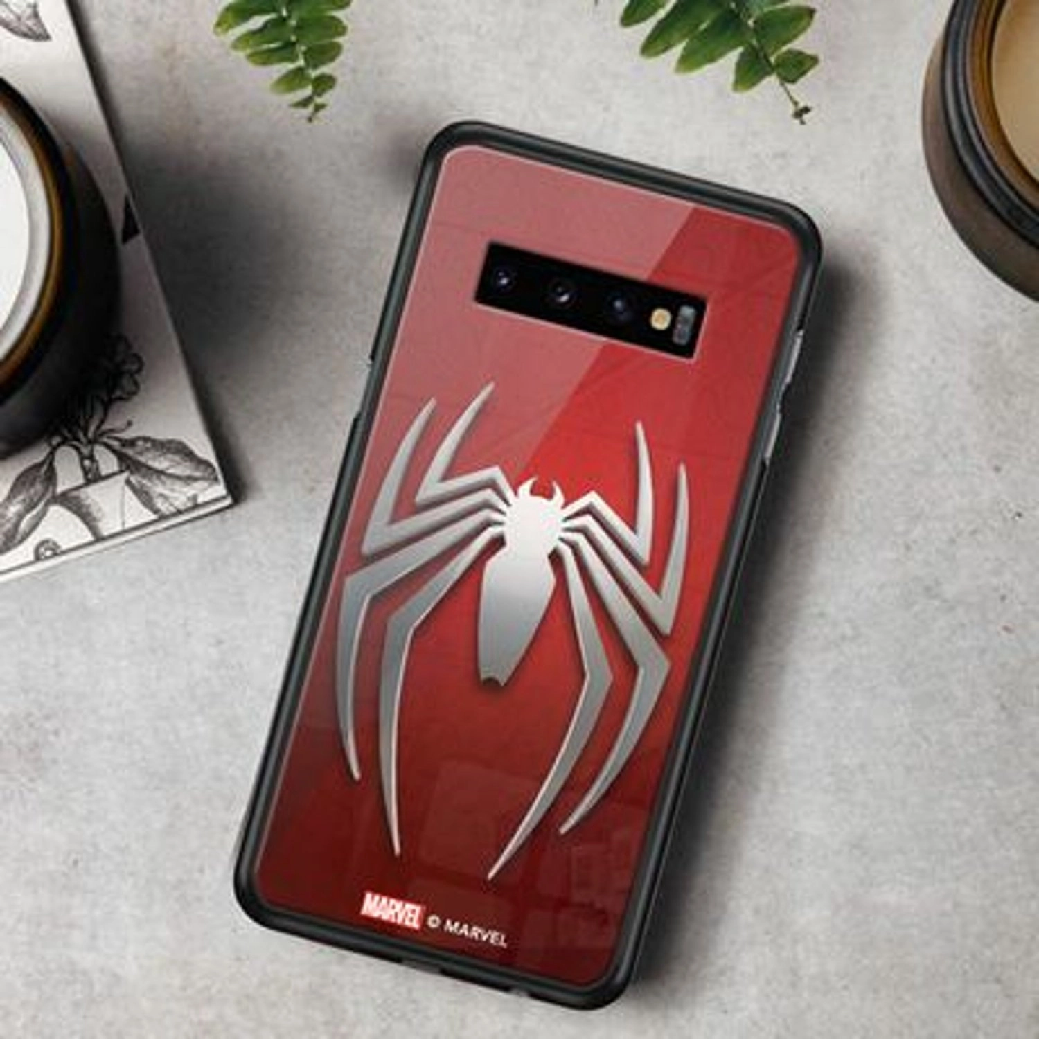 Spiderman Red Logo Back Case for Galaxy S10 Plus
