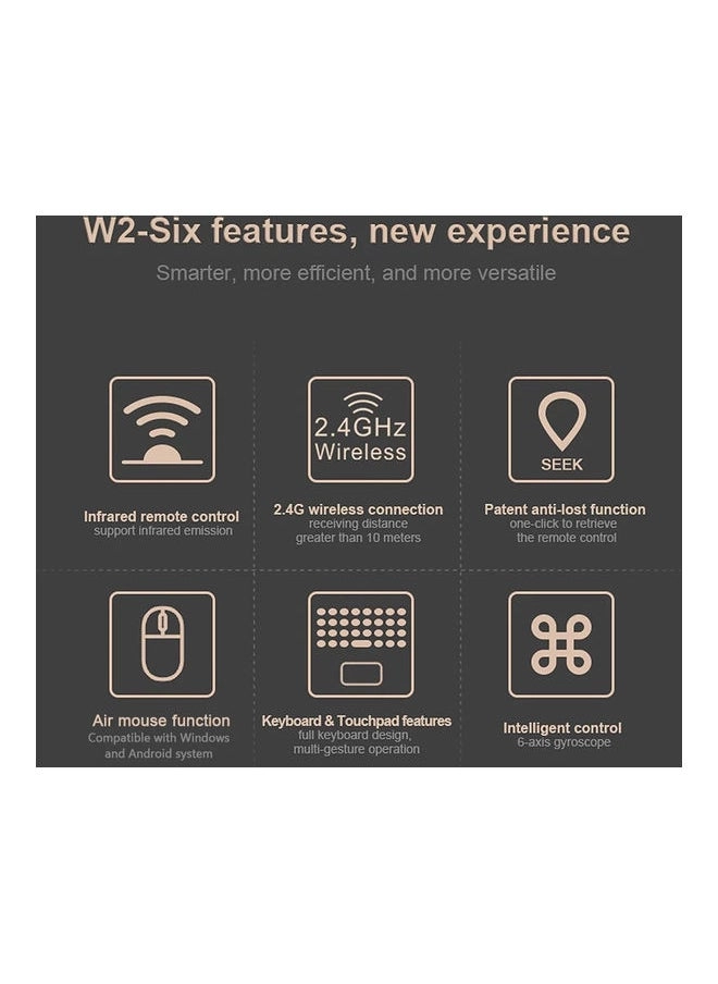 6-Axis Multifunctional Air Mouse - With Keyboard Black