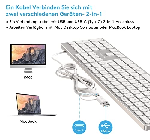 Aluminum Wired keyboard - UK Layout Numeric Keypad Red