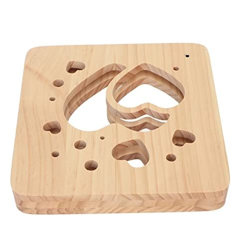 Wooden Hollow Hearts 3D LED Night Light - USB warm white