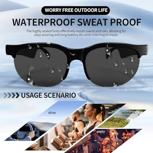 Smart Bluetooth Sunglasses - 130+ Language Translator 8H Battery Waterproof