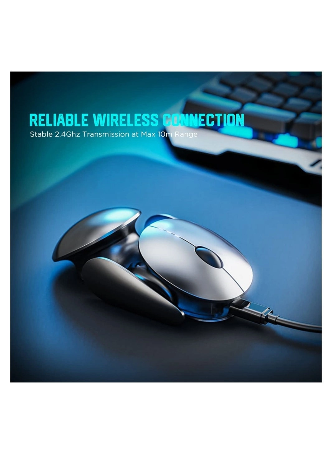 Rechargeable Ergonomic Silent Mouse with 2.4GHz USB Receiver - Wireless