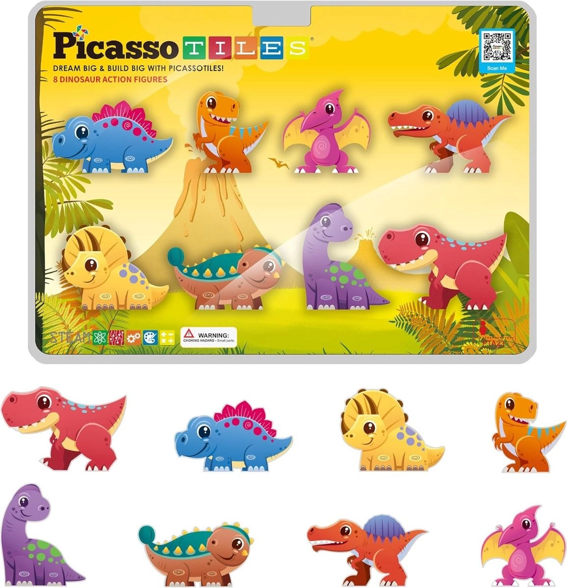 Picasso Magnetic Dinosaur Figures (ALGT-PTA23) 8 pcs