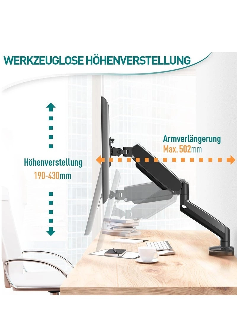 Single Monitor Arm - Single 13-32 Inch VESA 75x75/100x100mm