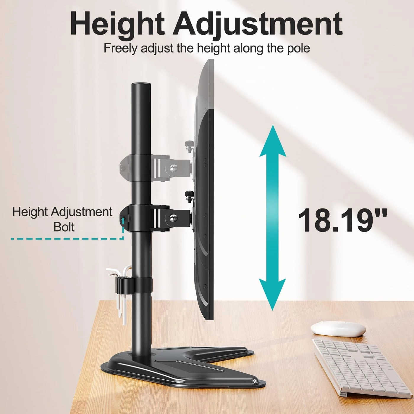 Vertical Single Monitor Stand - Single 42 Inch 75x75 mm 100x100 mm