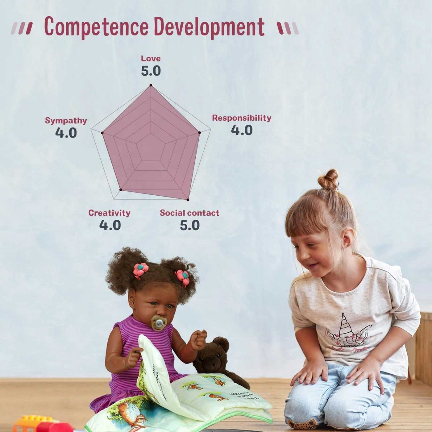 Reborn Baby Doll - 22 Inch Caramel Skin Tone Taupe Eyes Ages 3+