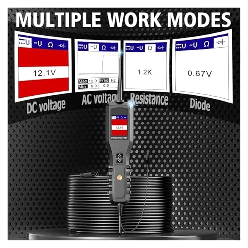PB100 Circuit Probe - 1-10 Amps 12V And 24V Battery Connection Clips DC Voltage AC Voltage Resistance Diode