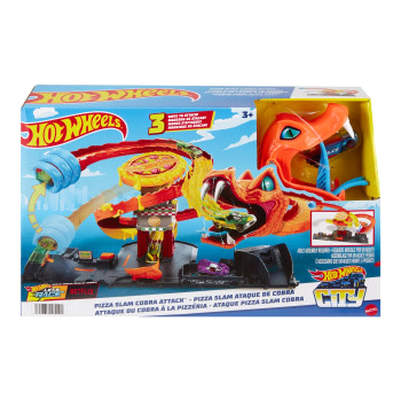 City Toy Car Track Set Pizza Cobra Attack