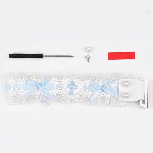 Custom Keyboard Straps - Blue White Lace