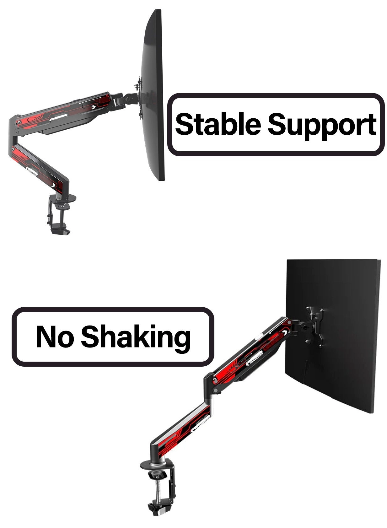 Gas Spring Monitor Arm - 32 in VESA 75x75/100x100mm