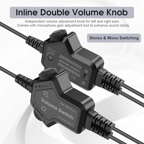 Passive Noise Cancelling Pilot Headphones Wired Headphone