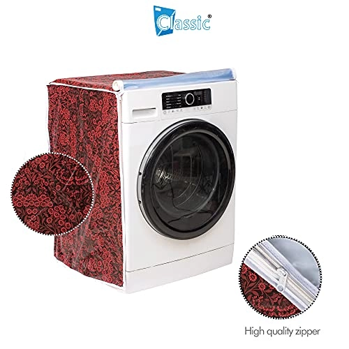 Front Load Washing Machine Cover - Red Flower 60cmsX63cmsX81cms