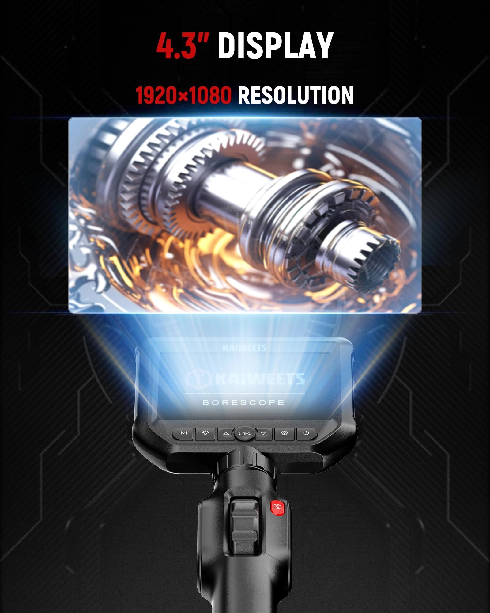 Two-Way Articulating Borescope Camera - 0.25in 5.3FT