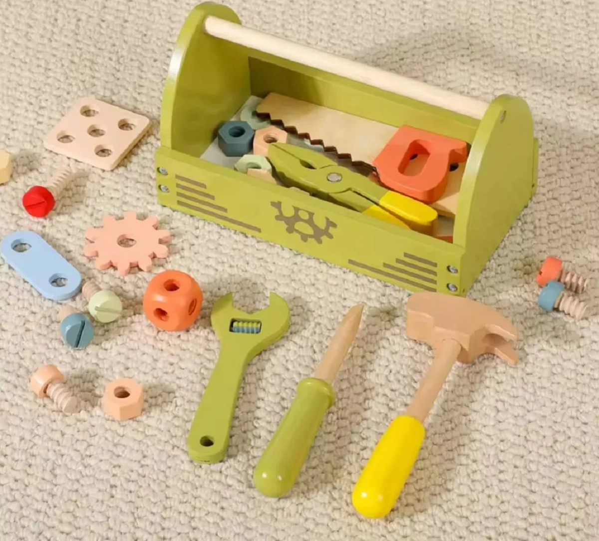 Kids Wooden Tool Table Playset - 5+