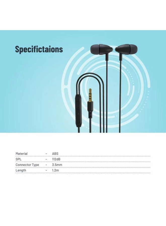 PB-STINEP-BK Wired Earbud
