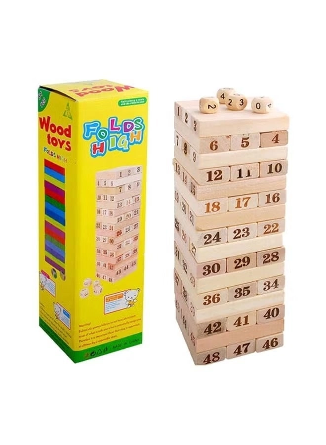 Rich Life Wooden Stacking Tower - 48 pcs