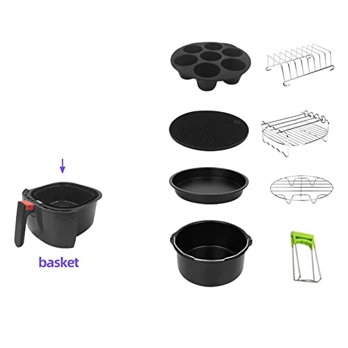 Cake Barrel + Pizza Pan + Silicone Mat + Stainless Steel Holder + Skewer Rack + Bread Shell - Silicone Stainless Steel Carbon Steel 6pcs