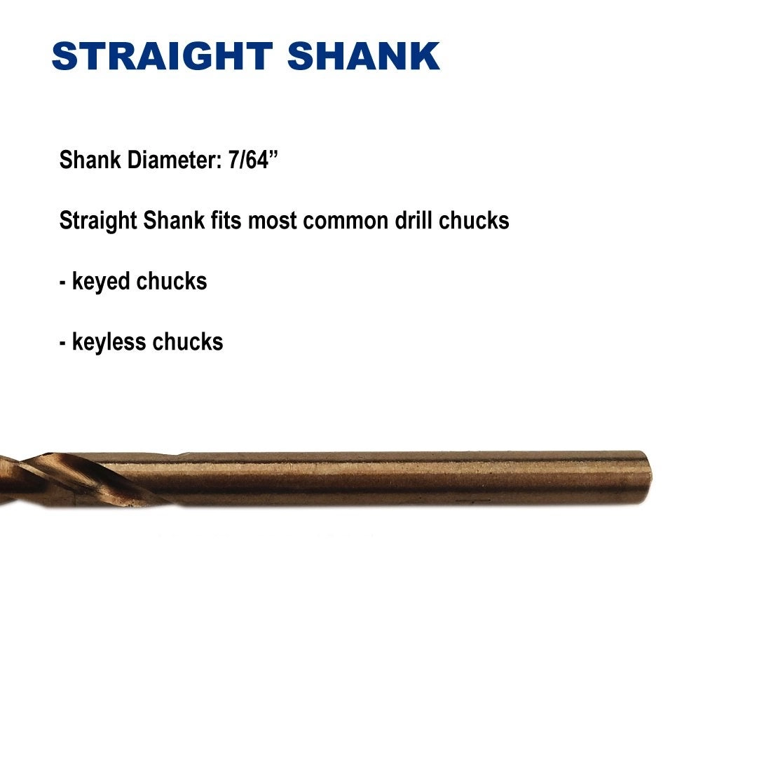 Twist Drill Bits - Cobalt Steel M35 12 piece(s) 7/64-Inch