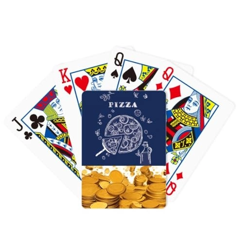 Line Drawing Pizza Playing Card - Bridge Size 52 cards 2 Jokers